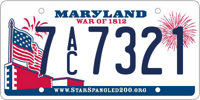 MD license plate 7AC7321