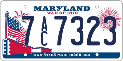 MD license plate 7AC7323