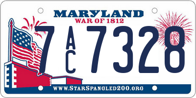 MD license plate 7AC7328