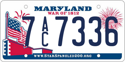 MD license plate 7AC7336