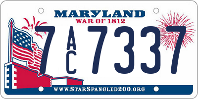 MD license plate 7AC7337