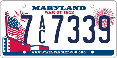 MD license plate 7AC7339