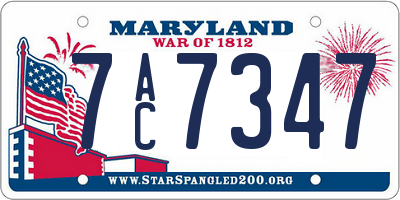 MD license plate 7AC7347