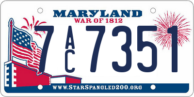 MD license plate 7AC7351