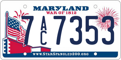 MD license plate 7AC7353