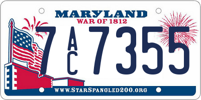 MD license plate 7AC7355