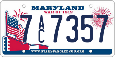 MD license plate 7AC7357