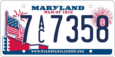 MD license plate 7AC7358