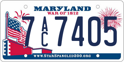 MD license plate 7AC7405