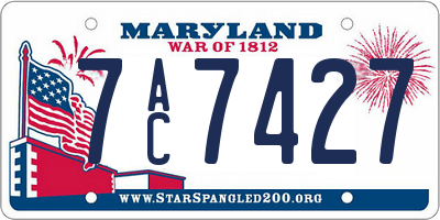 MD license plate 7AC7427