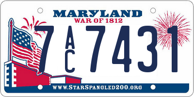 MD license plate 7AC7431