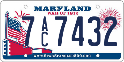MD license plate 7AC7432