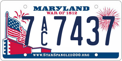MD license plate 7AC7437