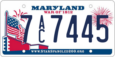 MD license plate 7AC7445