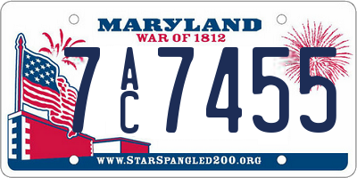 MD license plate 7AC7455
