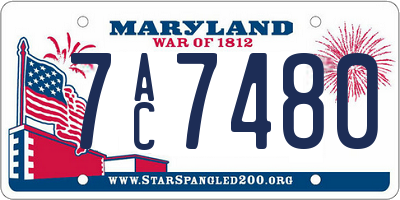 MD license plate 7AC7480