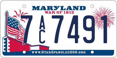 MD license plate 7AC7491