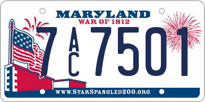 MD license plate 7AC7501