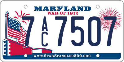 MD license plate 7AC7507