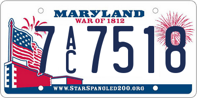 MD license plate 7AC7518