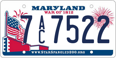 MD license plate 7AC7522