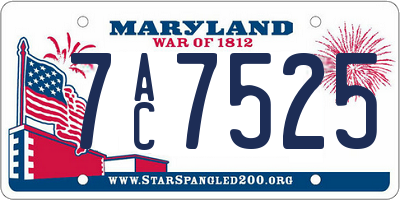 MD license plate 7AC7525