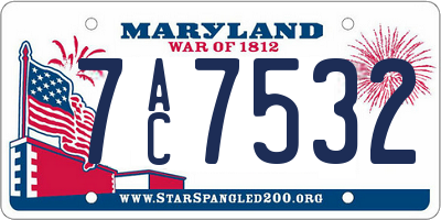 MD license plate 7AC7532
