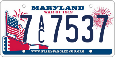 MD license plate 7AC7537