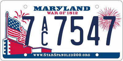 MD license plate 7AC7547