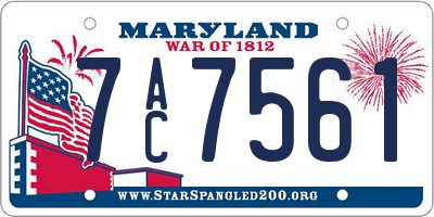 MD license plate 7AC7561