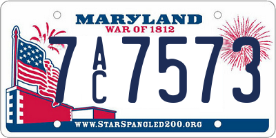 MD license plate 7AC7573