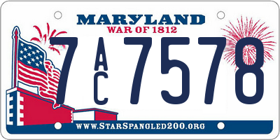 MD license plate 7AC7578