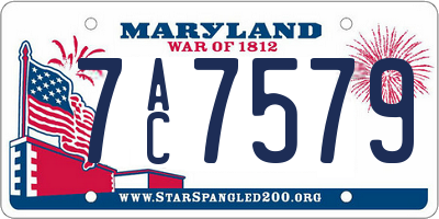 MD license plate 7AC7579