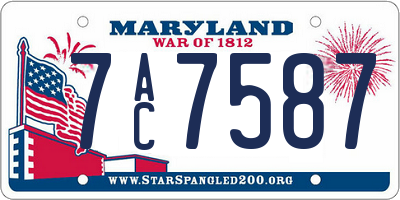 MD license plate 7AC7587
