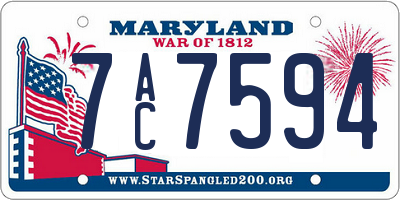 MD license plate 7AC7594