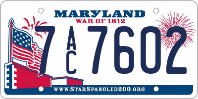 MD license plate 7AC7602