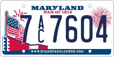 MD license plate 7AC7604
