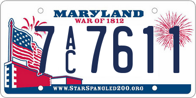 MD license plate 7AC7611