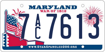 MD license plate 7AC7613
