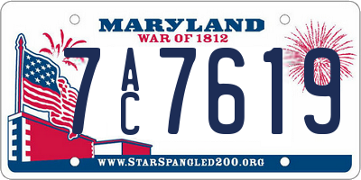 MD license plate 7AC7619