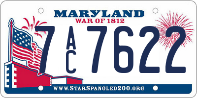 MD license plate 7AC7622