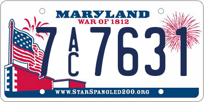 MD license plate 7AC7631