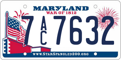 MD license plate 7AC7632