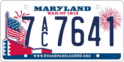 MD license plate 7AC7641
