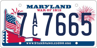 MD license plate 7AC7665