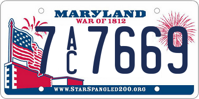MD license plate 7AC7669