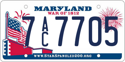 MD license plate 7AC7705