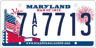 MD license plate 7AC7713