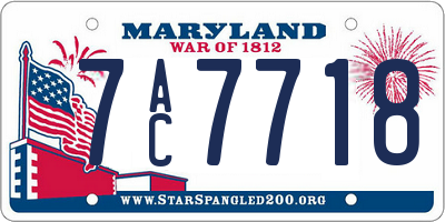 MD license plate 7AC7718