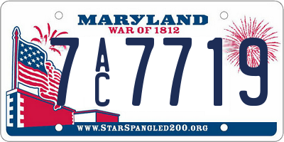 MD license plate 7AC7719